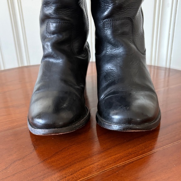 Frye Melissa Black Leather Riding Boots Size 7 - Picture 5 of 11
